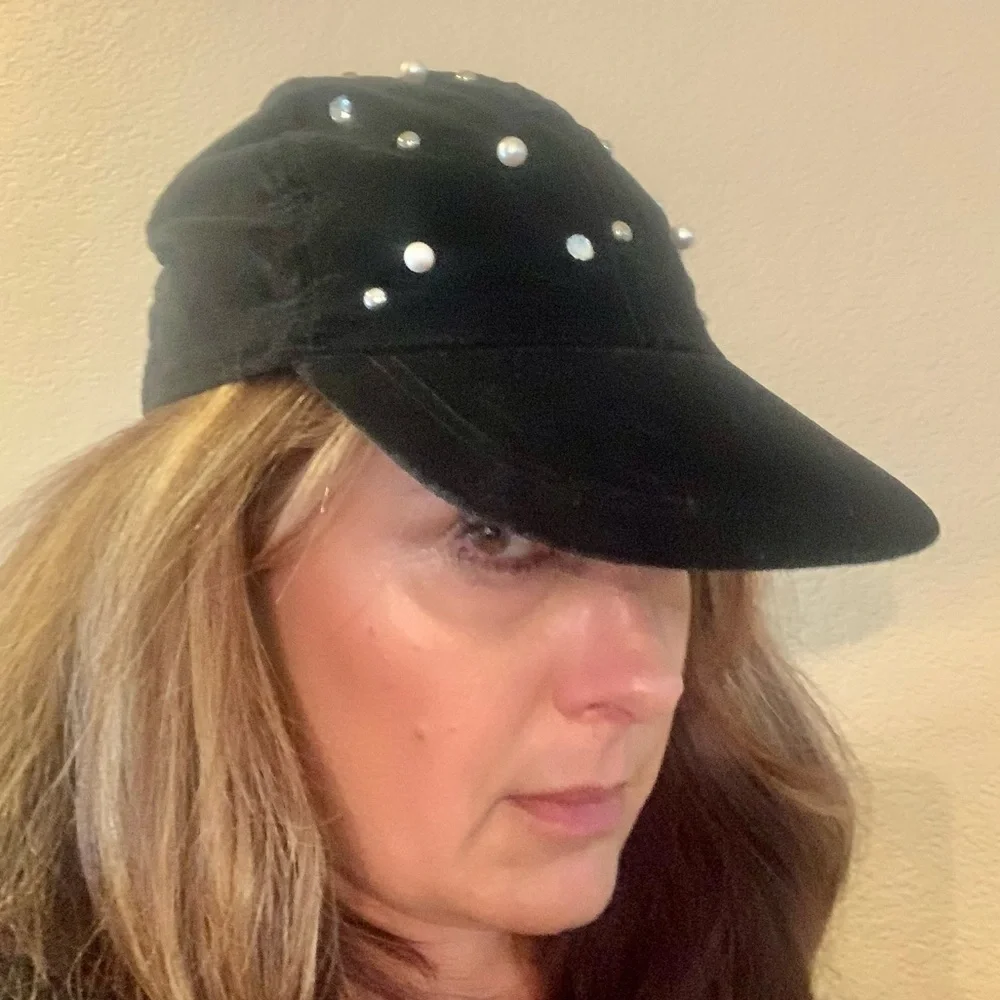 SET of 2 Fashion Hats Ballcap-Style w/ Bling & Lace Yehasso Stylish & Fun